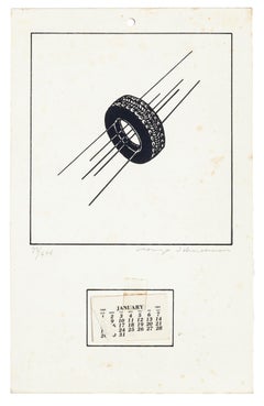 Antique Calendar - Original Lithograph on Paper - 20th Century