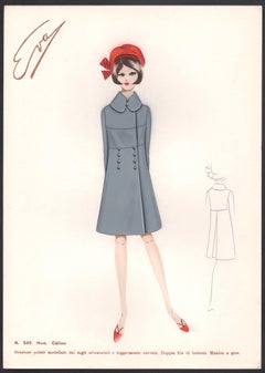 'Caline' Diseño de moda femenina italiana de los años 60 Ilustración