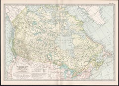 Canada and Newfoundland. Century Atlas antique vintage map