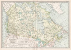 Le Canada et le Nouveau-foundland. Carte vintage Atlas du XXe siècle