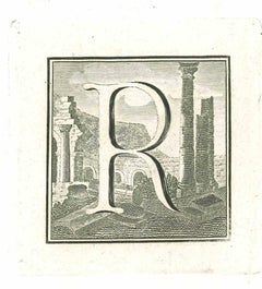Capital Letter for the Antiquities of Herculaneum Exposed-Etching-18th Century
