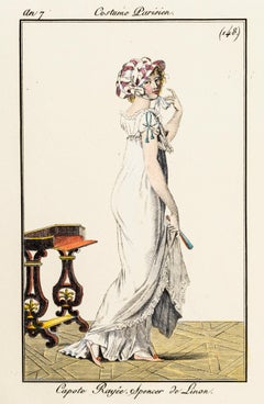 Capote Rayée. Spencer de Linon - Original Etching 1799