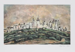 Carcassone, Modern Lithograph by Lloyd Lozes Goff