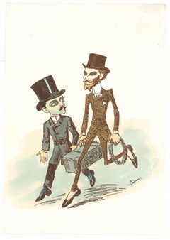 Caricatured - Original Lithograph - 19th Century