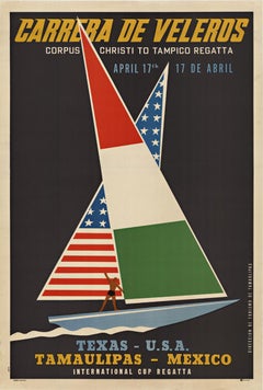 Vintage Carrera de Veleros Regata original sailing sports poster