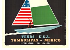 Carrera de Veleros Regata original sailing sports vintage poster