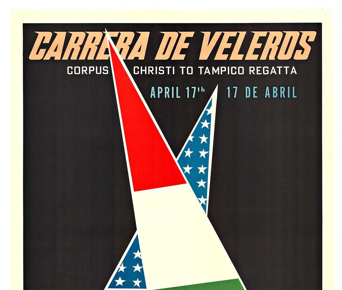 Carrera de Veleros Regata Originales Original-Poster für Segelsport (Amerikanischer Realismus), Print, von Unknown