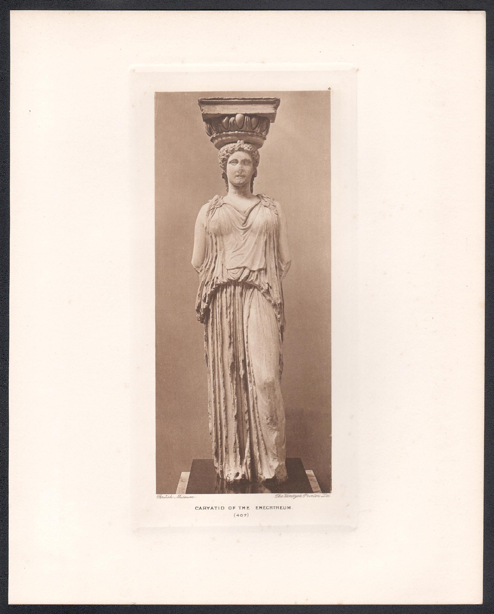 Caryatid of the Erechtheum, British Museum Greek Classical photogravure - Print by Unknown