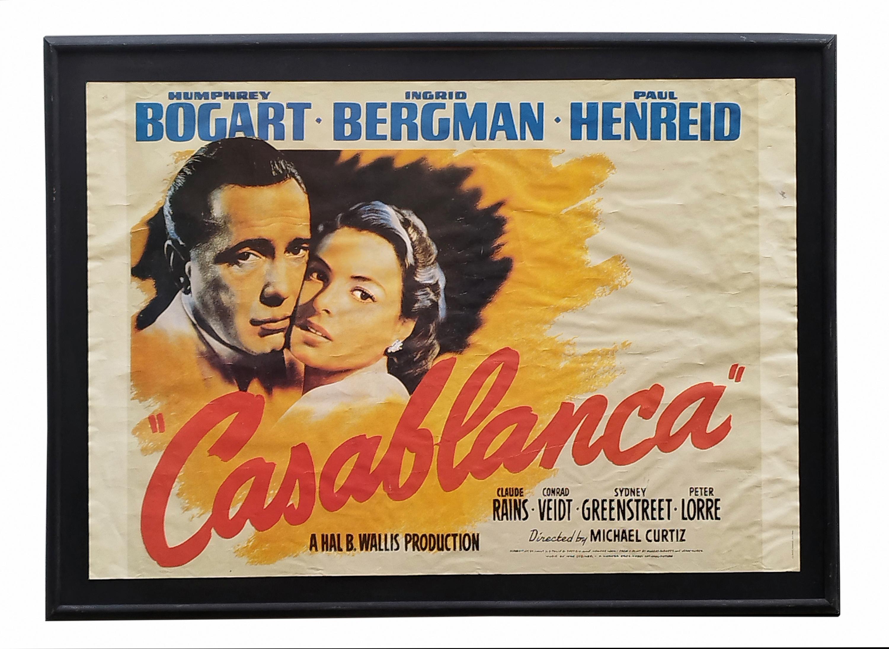 Figurative Print Unknown - Casablanca, affiche de film des années 70