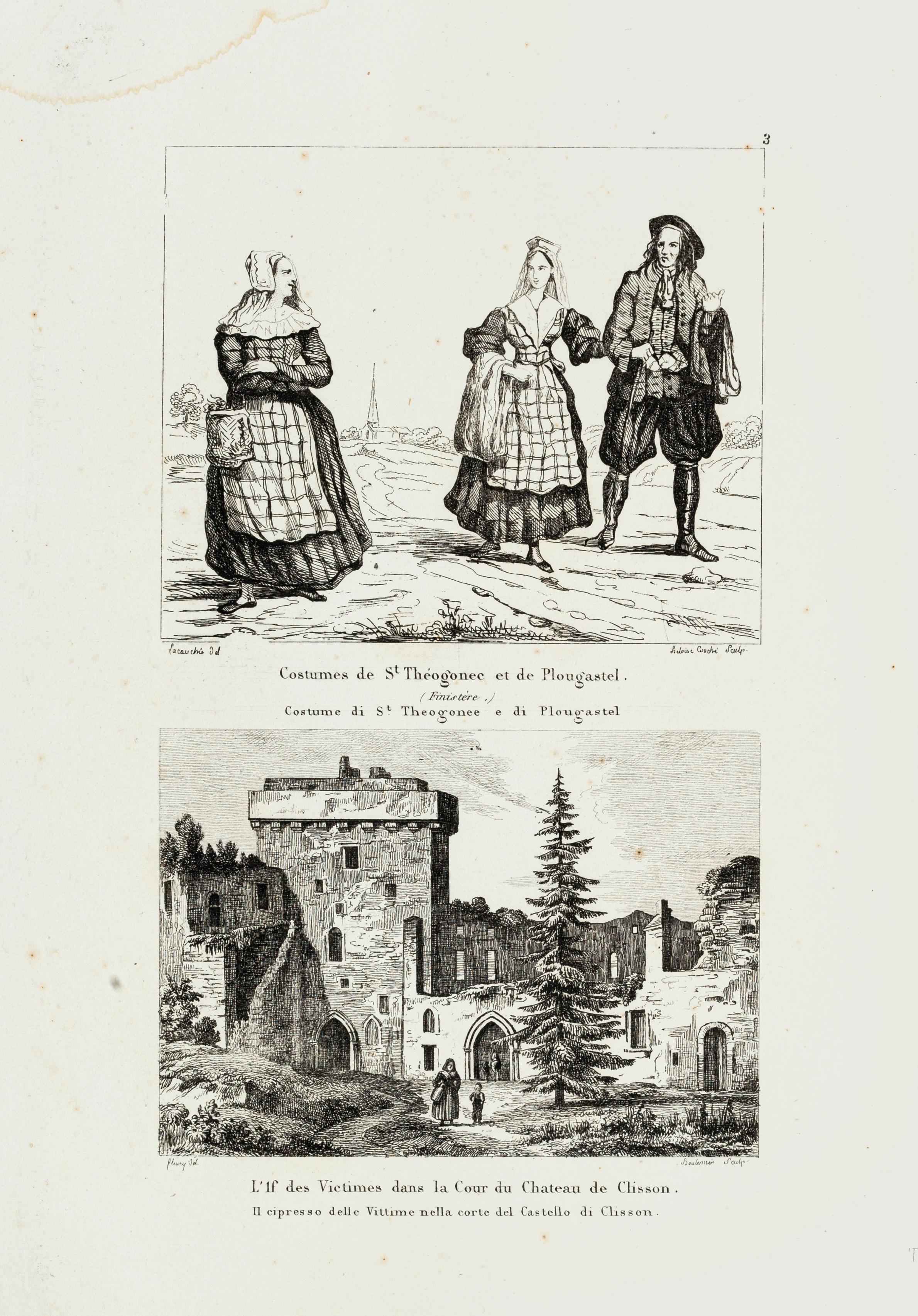 Castel von Clisson - Original-Radierung - 19. Jahrhundert