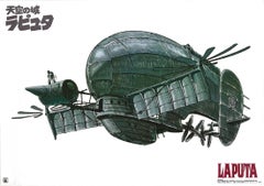 Laputa: Castle in the Sky Original Vintage Poster, Airship, Studio Ghibli