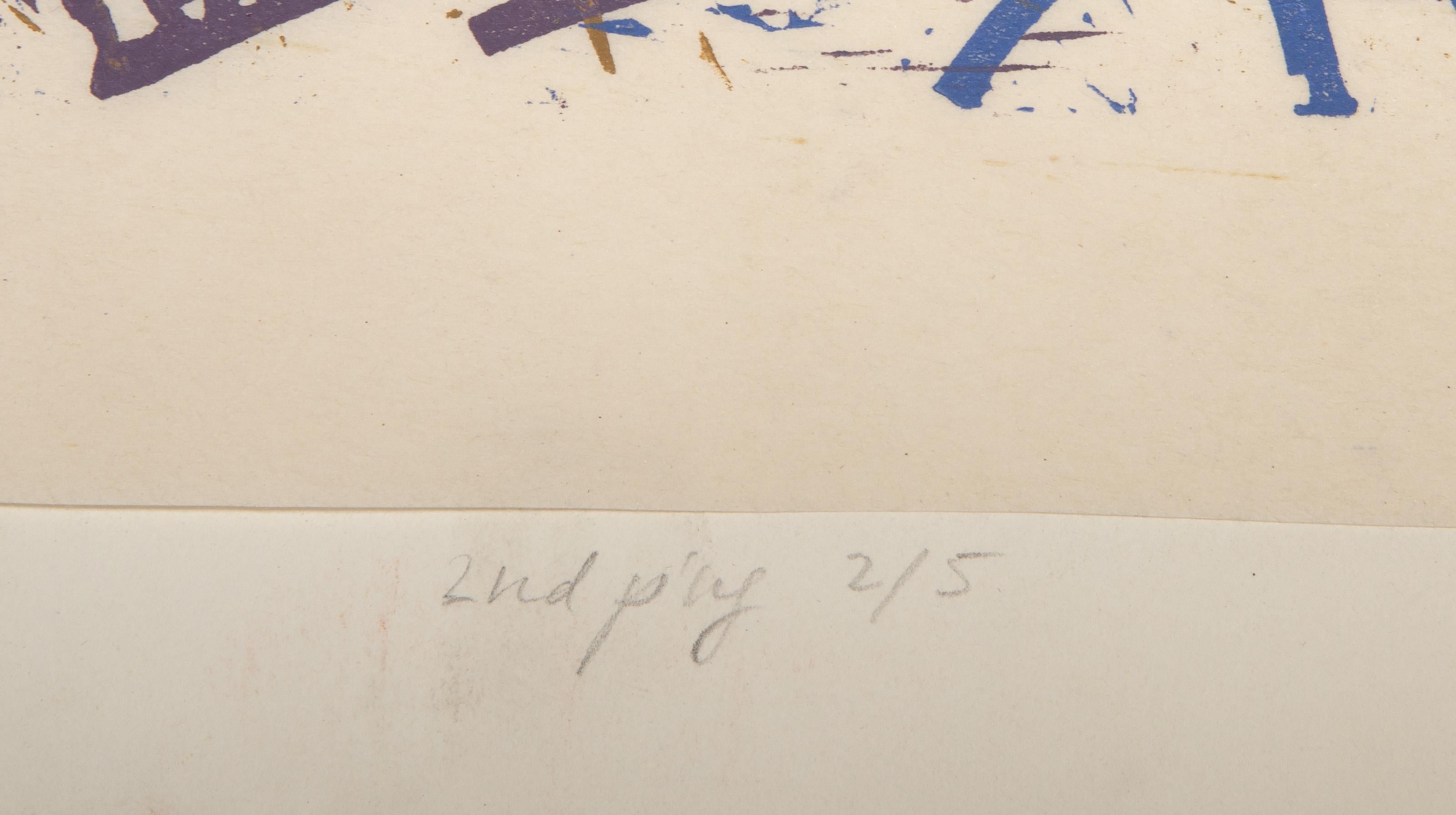 Caupina, Abstrakter expressionistischer Siebdruck von Peter Kalen im Angebot 1