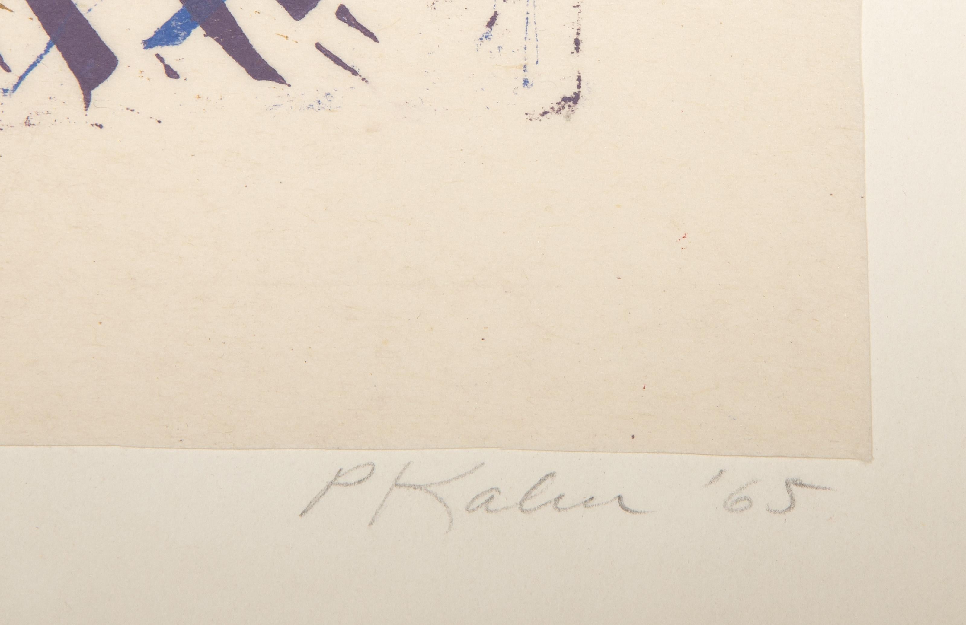 Caupina, Abstrakter expressionistischer Siebdruck von Peter Kalen im Angebot 2