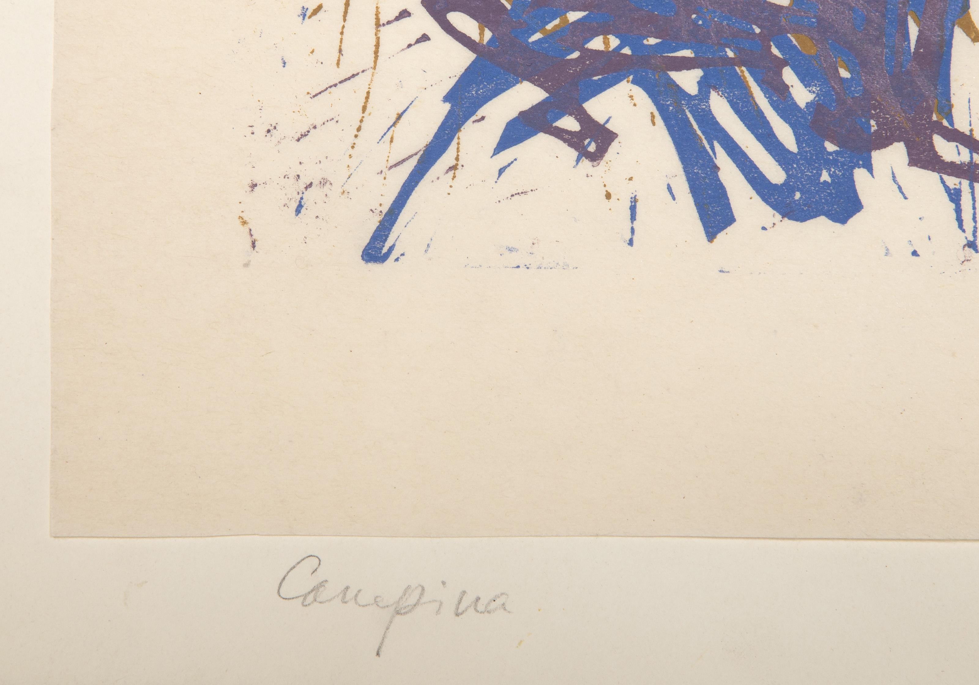 Caupina, Abstrakter expressionistischer Siebdruck von Peter Kalen im Angebot 3