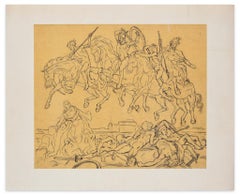 Cavalry - Original Etching on Paper - 19th Century