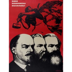 Ccirca 1960 Cartel de propaganda soviética - Lénine - Marx - Engels
