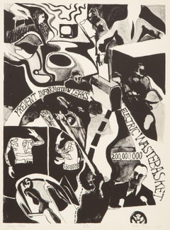 Census Clock, Pop Art Etching by Unknown Artist