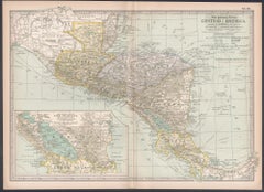 Central America. Century Atlas antique vintage map