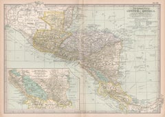 Amérique centrale. Carte vintage Atlas du XXe siècle