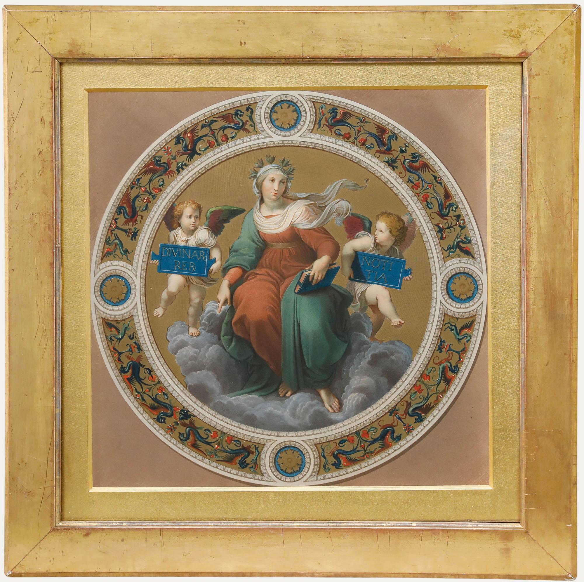 Figurative Print Unknown - Cesar Mariannecci d'après Raphael - Fin du XIXe siècle Lithographie, Théologie