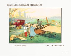 Affiche vintage d'origine sur le champagne « Champagne Chaussagne Edouard Besserat »