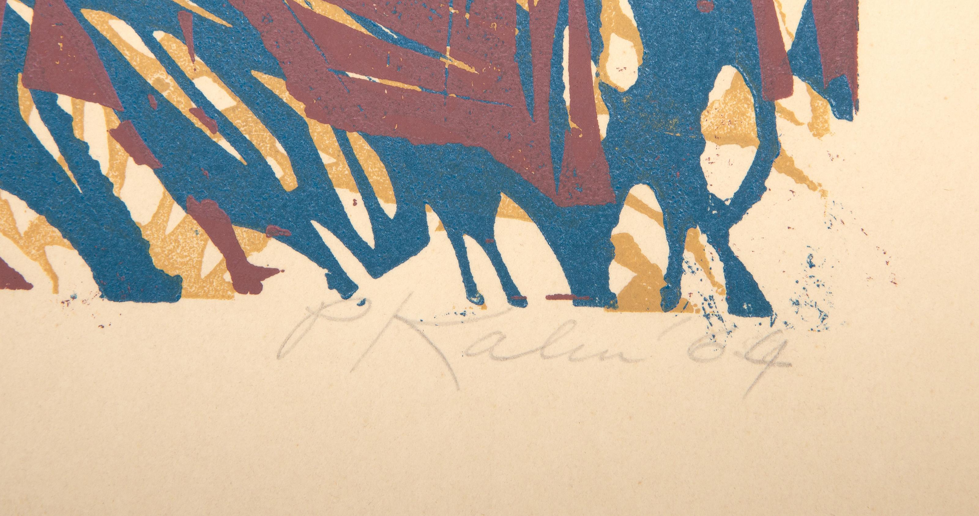 Chanterelle, Abstrakt-expressionistischer Raumteiler des Expressionismus von Peter Kalen im Angebot 2