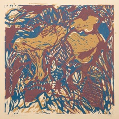 Chanterelle, Abstract Expressionist Screenprint by Peter Kalen