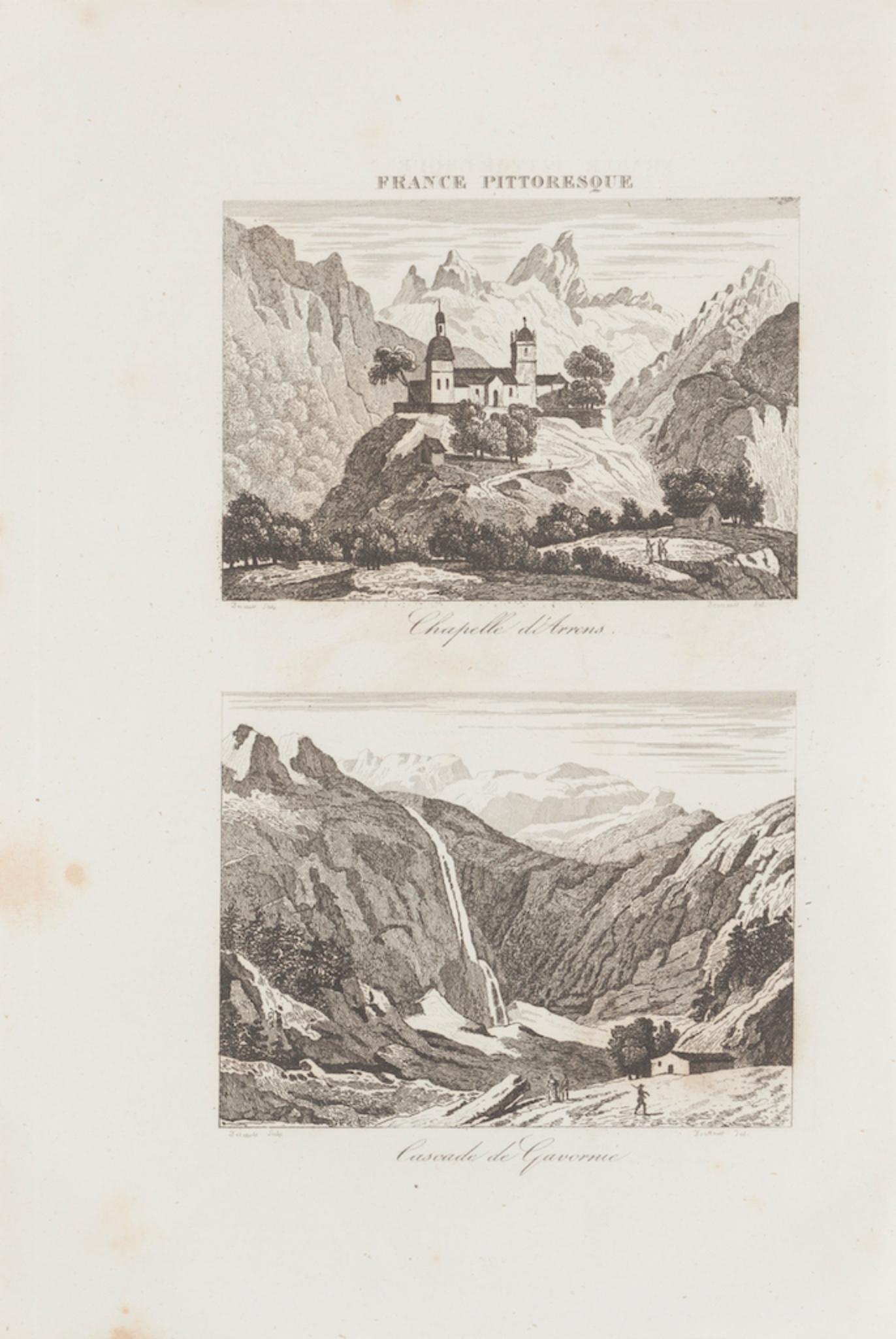 Chapelle d'Arrens - Original Etching - 19th Century