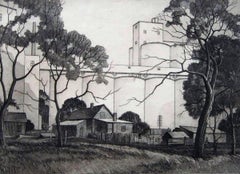 Charles Capps Original Pencil Signed Etching, 1954, "Sunlit Towers"