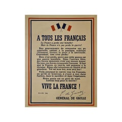 Affiche emblématique de Charles de Gaulle « Appel du 18 Juin 1940 » - Vive la France !