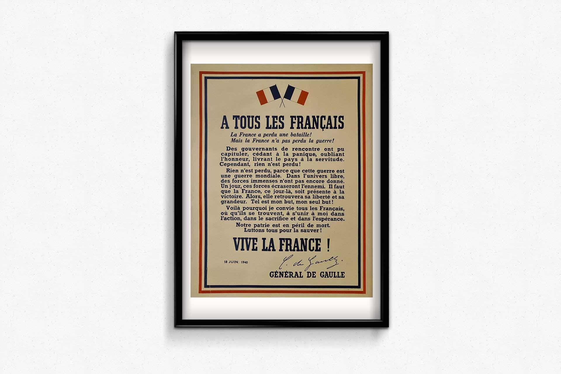 In 1940, Charles de Gaulle's iconic 