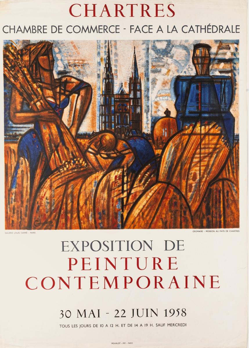 Chartres Exposition de Peinture Contemporaine - Vintage-Poster 1958, Chartres