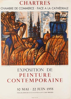Chartres Exposition de Peinture Contemporaine - Vintage Poster 1958