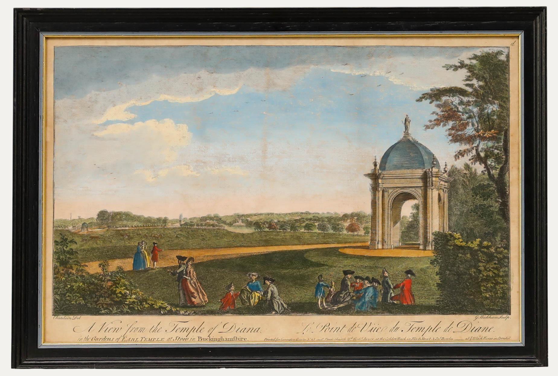 Landscape Print Unknown - Chatelain après JR Jr. - Gravure, Vue du temple de Diane