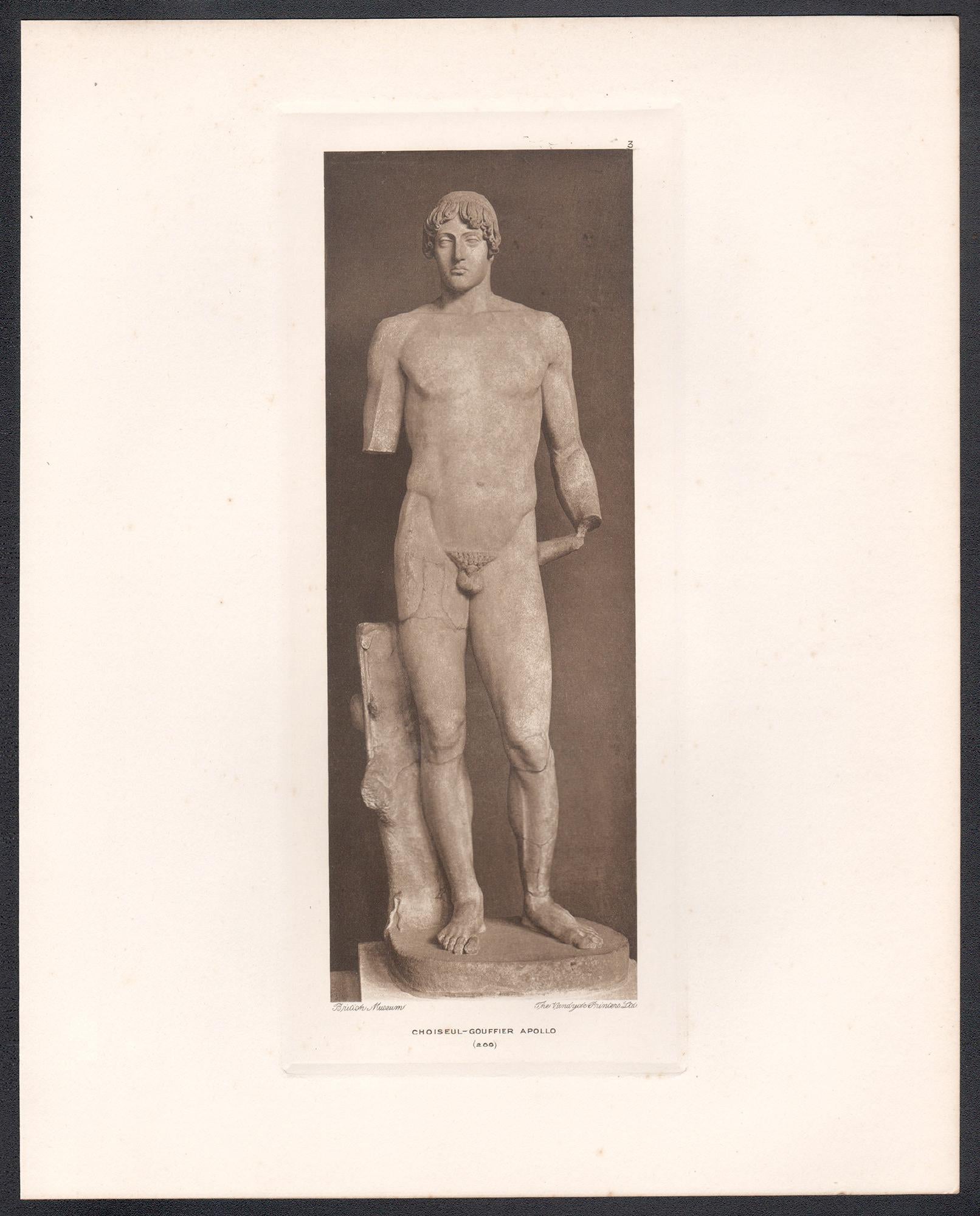 Choiseul-Gouffier Apollo, British Museum Roman Classical sculpture photogravure - Print by Unknown