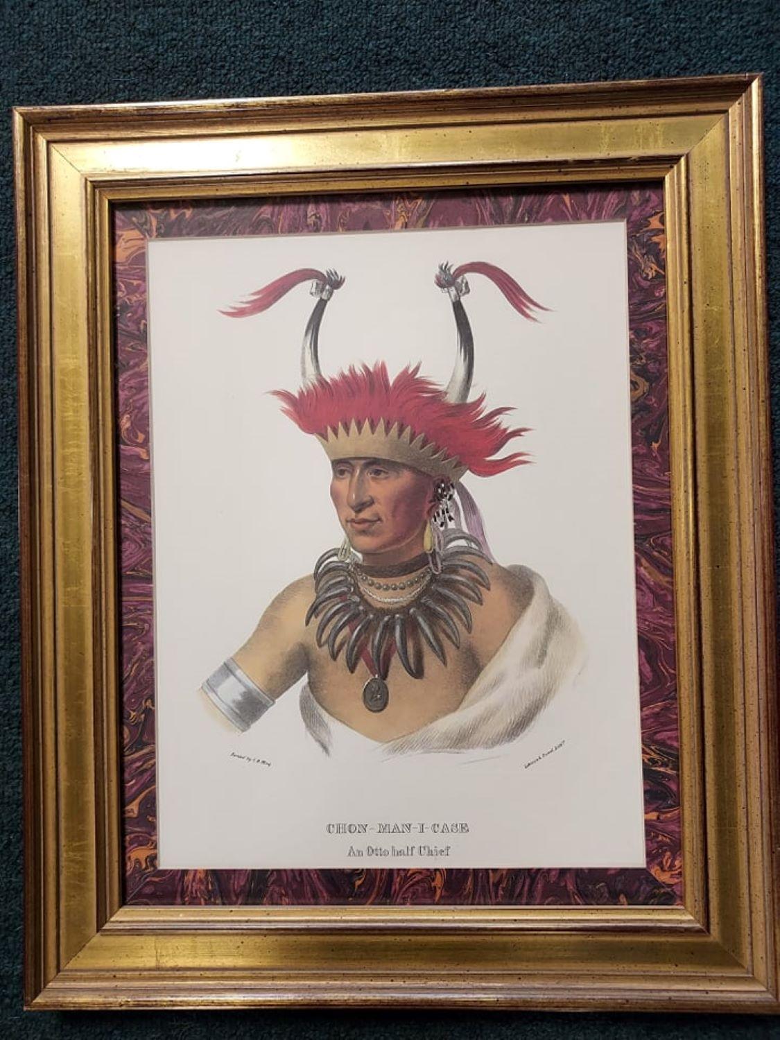 Unknown Figurative Print - Chon-Mon-I-Case, an Otto half chief.