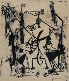 Christian Julia (1921-1991) - Lienzo de mediados del siglo XX, Las hilanderas