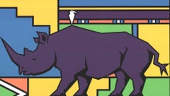 Endangered Series - Rhinoceros 1991 Serigraph, Contemporary, Unframed