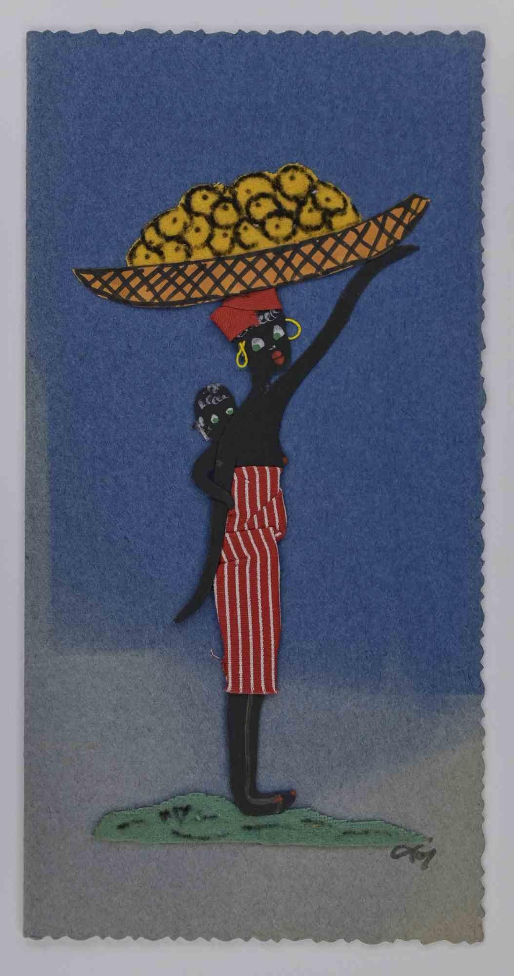 Landscape Print de Unknown - Tarjeta de deseos de Navidad - Postal vintage - 1968