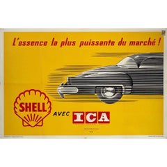Cintage Werbe-Reiseplakats für Werbung – Shell – ICA