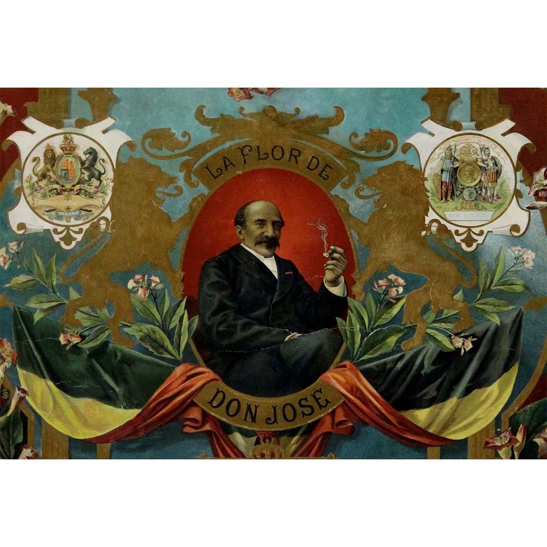 Circa 1890 original poster José Tinchant y Gonzales & Cie La Flor de Don José For Sale 1
