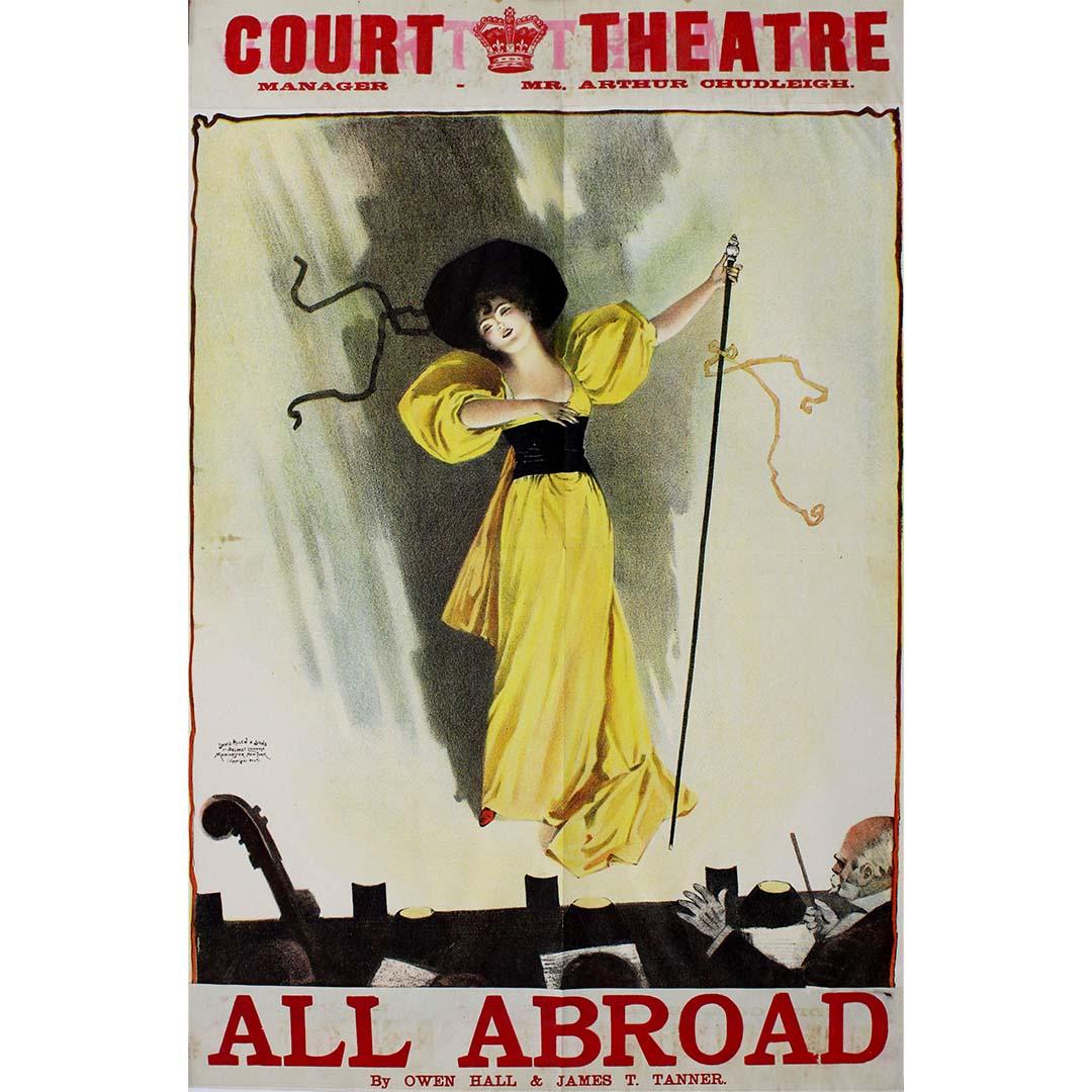 Affiche de 1895 pour All Aboard, jouée au Court Theatre de Londres.