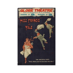 Circa 1895 poster for Miss Francis of Yale - London’s Globe Theatre