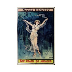 Circa 1895 poster for The Maid of Athens, presented at the Opéra Comique
