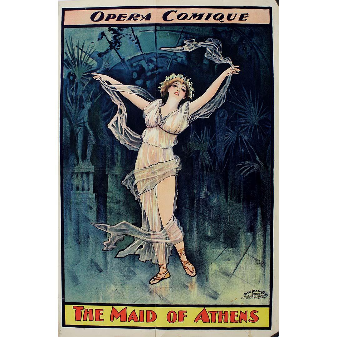 Circa 1895 poster for The Maid of Athens, presented at the Opéra Comique