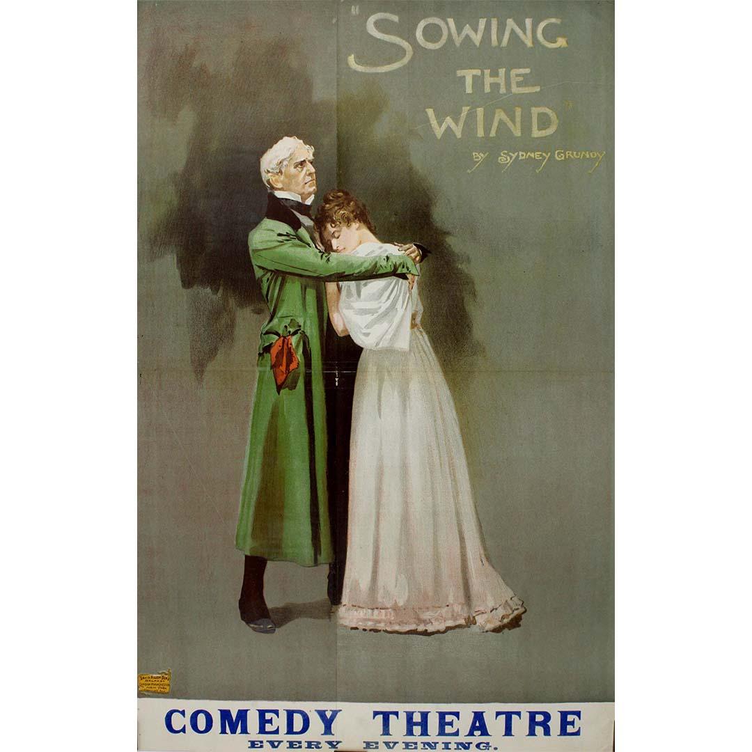 CIRCA 1895 Plakat Sowing the Wind von Sydney Grundy - London's Comedy Theatre