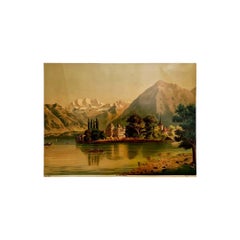 Chromolithographie des Thun-Lac de Thoune, Schweiz, um 1900 