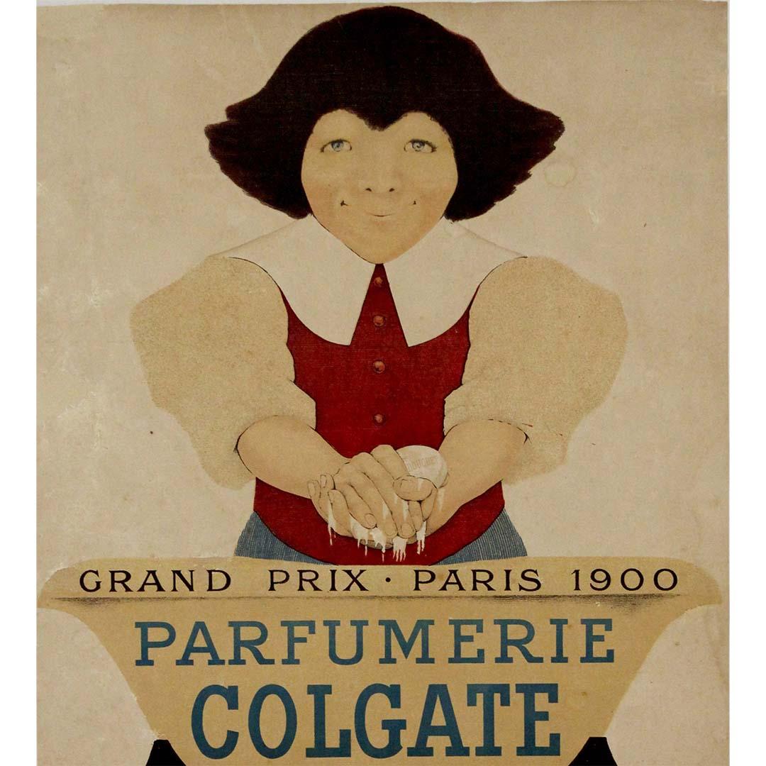 Circa 1900 original french advertising poster created for Parfumerie Colgate For Sale 1