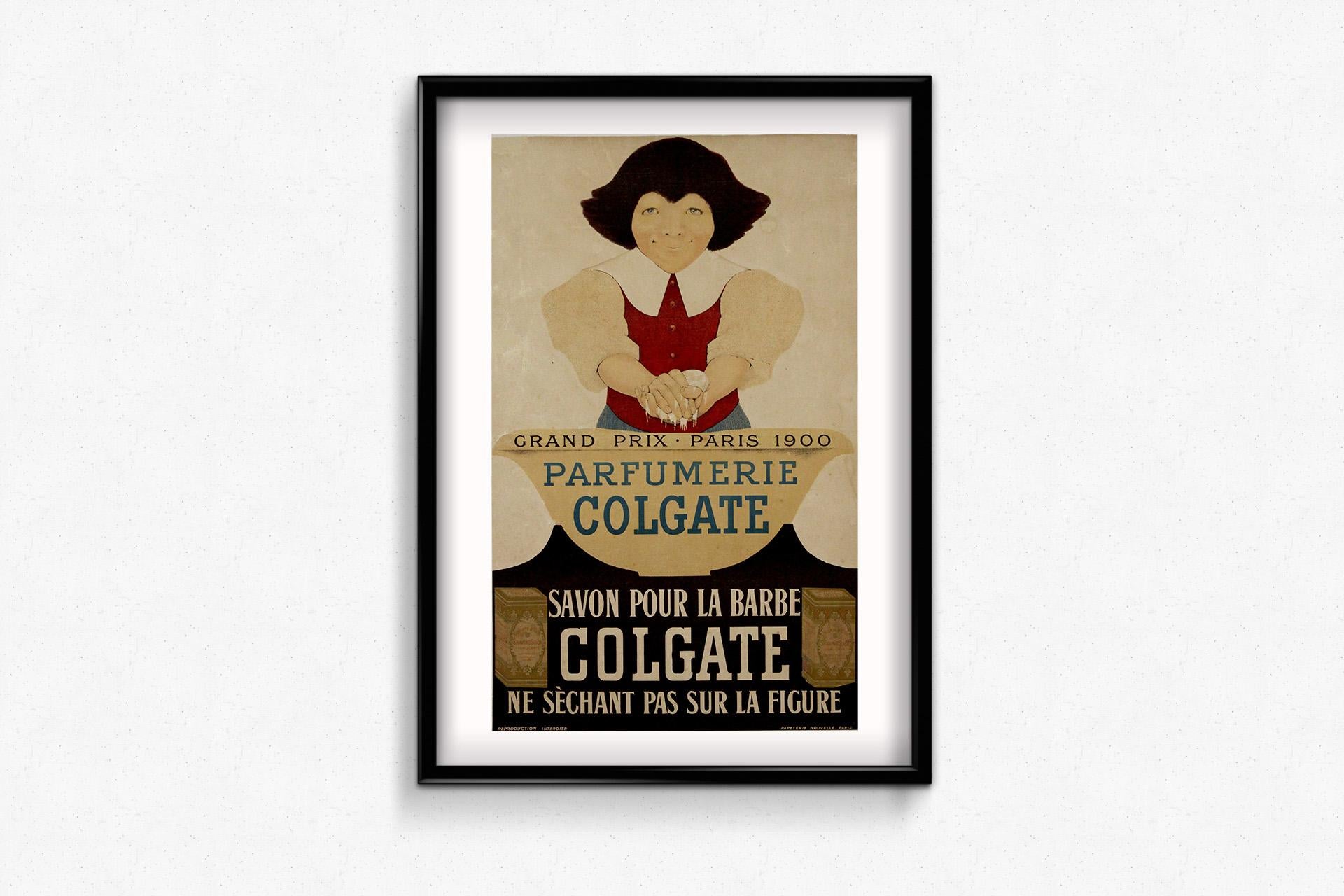 Circa 1900 original french advertising poster created for Parfumerie Colgate For Sale 2