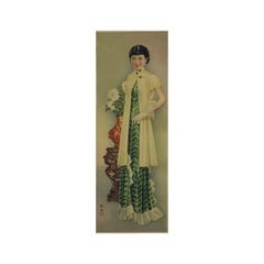 Circa 1900 Original poster Chinese Elegant Lady with Gloves